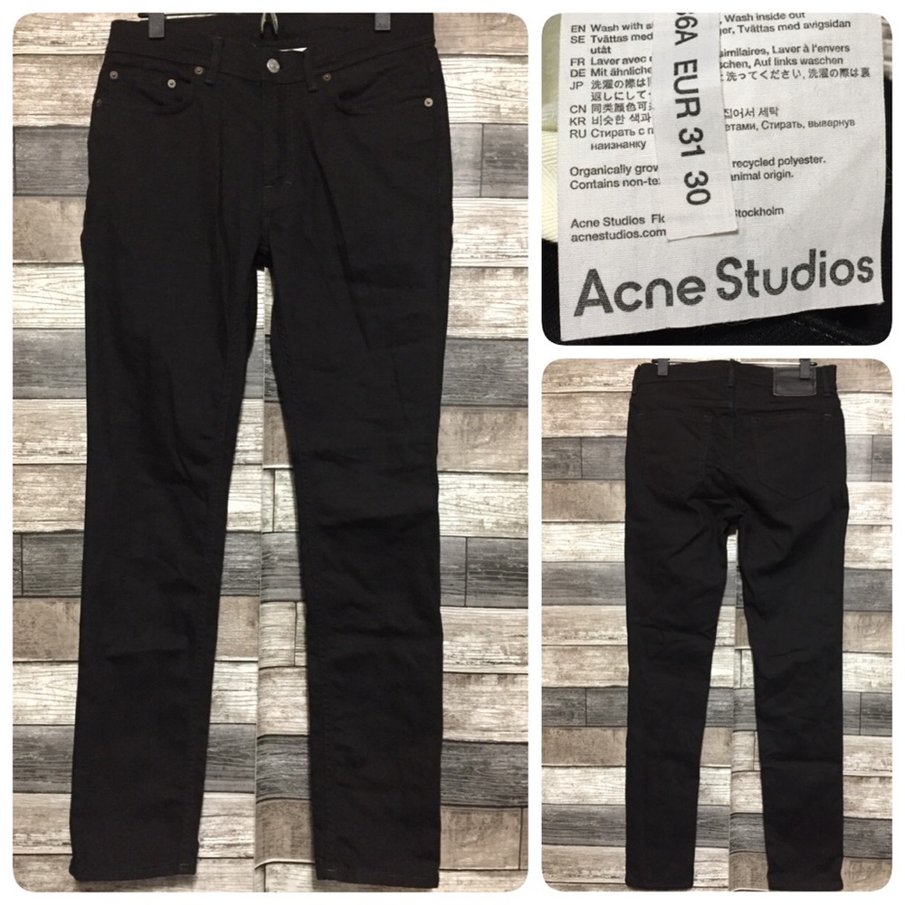 Acne Studios Slim Skinny Jeans Men’s Eur 31 30 (Actual W31 L30.5) Black Denim